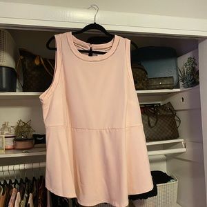 AVA & VIV PLUS BLUSH SLEEVELESS PEPLUM BLOUSE